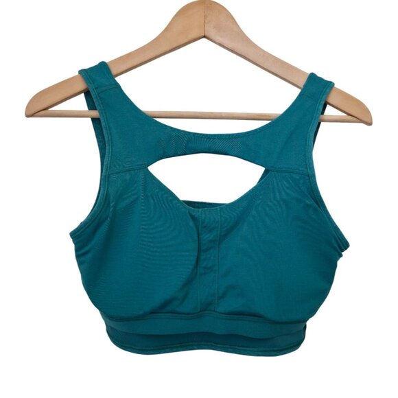 Lululemon Everlux Cut-Out Teal Medium Support Train Workout Sports Bra Women's 8 - Picture 7 of 7